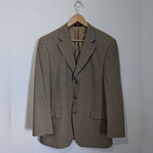 Fineri Italy Super 120's 100% Wool Suit Jacket Sport Coat Mens 42R beige